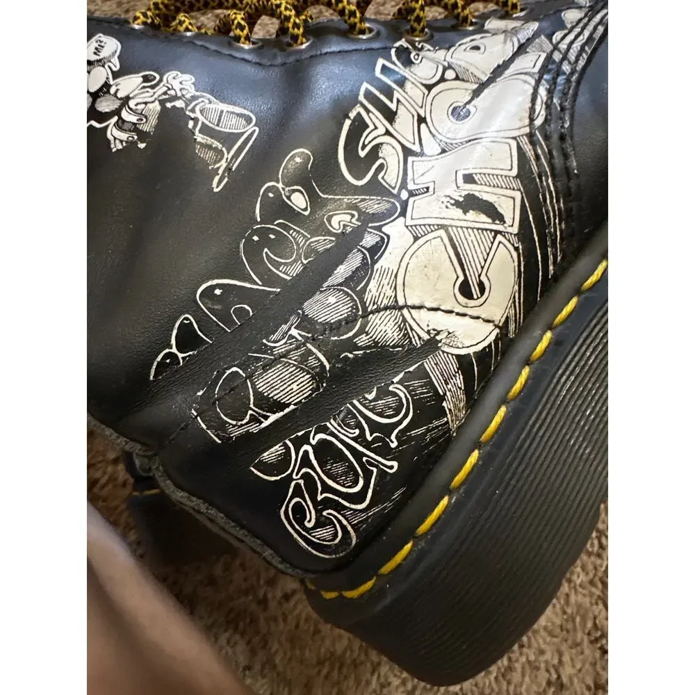 Dr Martens Rick Griffin Boots Black Size M7 W8